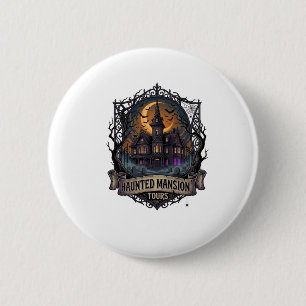 Spukhuisrondleidingen Halloween Gotisch Huis Cresc Ronde Button 5,7 Cm