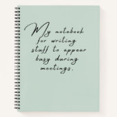 Spullen om bezig te lijken tijdens grappige vergad notitieboek (Voorkant)