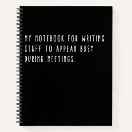 Spullen om bezig te lijken tijdens grappige werkve notitieboek