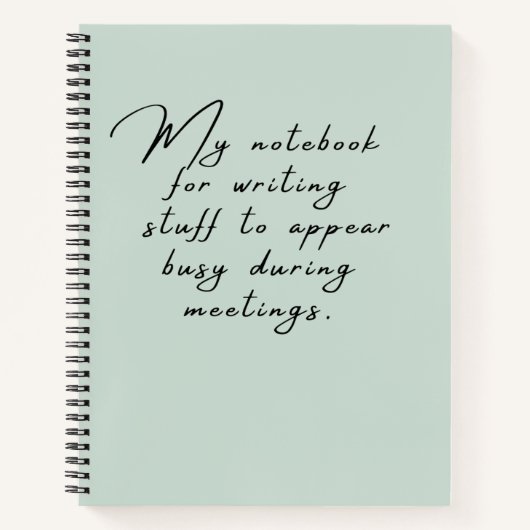 Spullen om bezig te lijken tijdens vergaderingen G Notitieboek (Voorkant)
