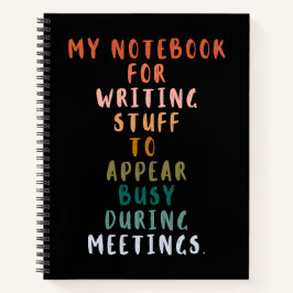 Spullen om bezig te lijken tijdens vergaderingen G Notitieboek