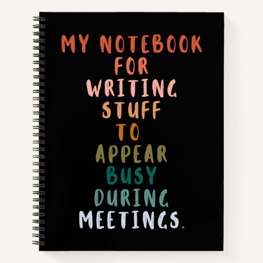 Spullen om bezig te lijken tijdens vergaderingen G Notitieboek (Voorkant)