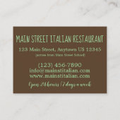 Spumoni Gelato Ice Cream Italy Restaurant Food Visitekaartje (Achterkant)