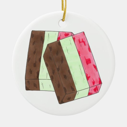 Spumoni Italiaans Gelato Ice Cream Dessert Spumone Keramisch Ornament (Voorkant)