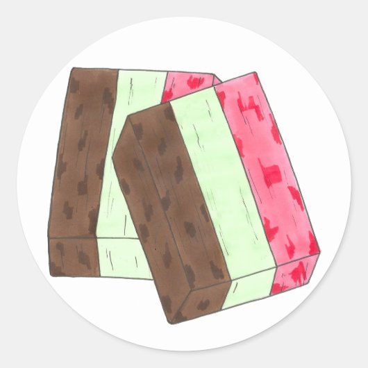 Spumoni Italiaans Gelato Ice Cream Dessert Spumone Ronde Sticker (Voorkant)