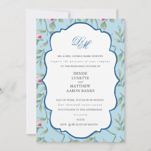 Spun Sugar Rehearsal Dinner Kaart (Voorkant)