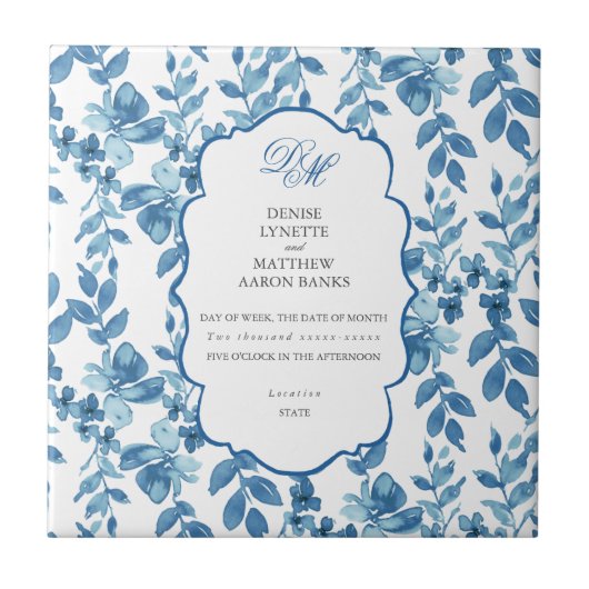 Spun Sugar & Skydiver Blue Wedding Keepomwille Cer Tegeltje (Voorkant)