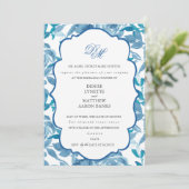 Spun Sugar & Skydiver Blue Wedding Rehearsal Kaart (Staand voorkant)