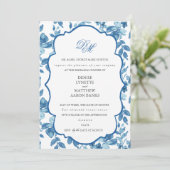 Spun Sugar & Skydiver Blue Wedding Rehearsal Kaart (Staand voorkant)