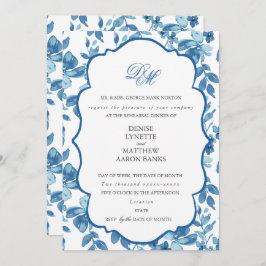 Spun Sugar & Skydiver Blue Wedding Rehearsal Kaart