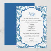 Spun Sugar & Skydiver Blue Wedding Rehearsal Kaart (Voorkant / Achterkant)