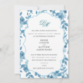 Spun Sugar & Skydiver Blue Wedding Rehearsal Kaart (Voorkant)
