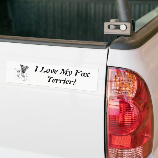 Spunky Fox Terrier Bumpersticker (Op Truck)