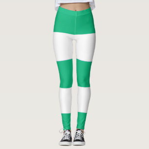 Spunky Green and White Stripes voor FUN! Leggings