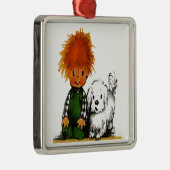 Spunky Little Boy & Zijn Dog Ornament (Rechts)