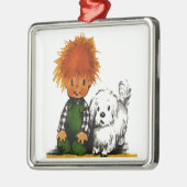 Spunky Little Boy & Zijn Dog Ornament (Links)