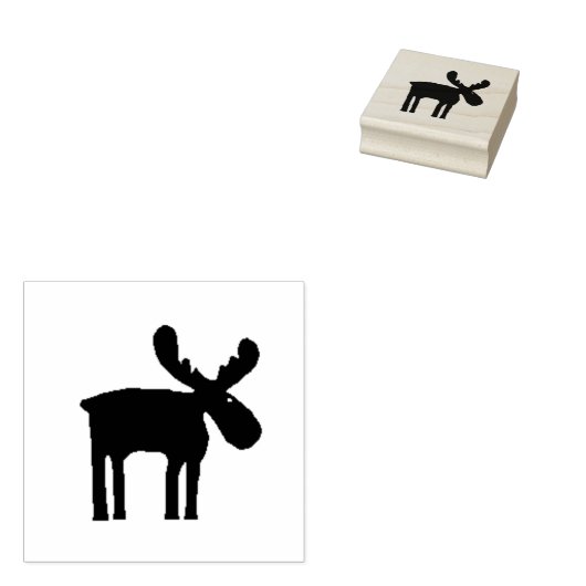 Spunky Moose 2 inch Rubber Stamp Rubberstempel (Gestempeld)