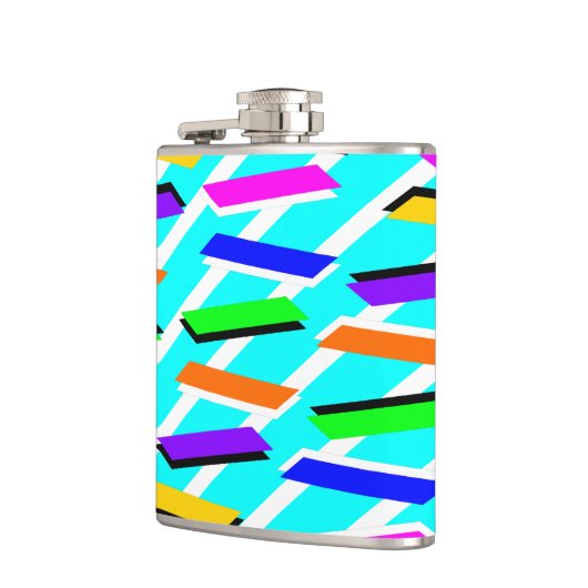 Spunky Neon Turquise Retro Vibes Fun Abstract Heupfles (Links)