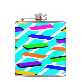 Spunky Neon Turquise Retro Vibes Fun Abstract Heupfles