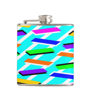 Spunky Neon Turquise Retro Vibes Fun Abstract Heupfles
