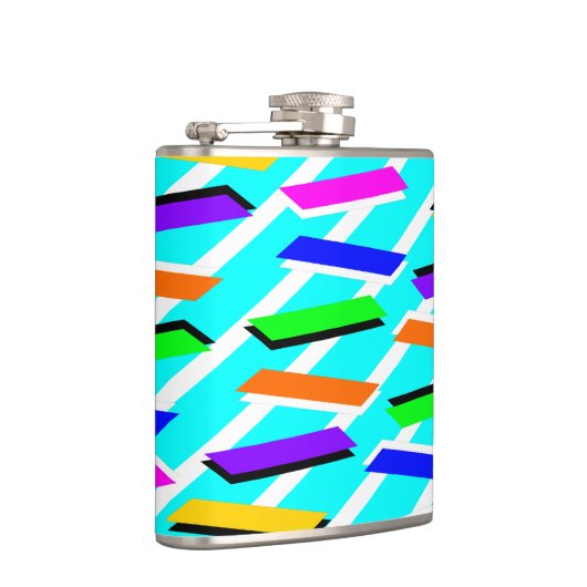 Spunky Neon Turquise Retro Vibes Fun Abstract Heupfles (Rechts)