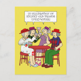 Spunky Old Broads maand februari Cartoon Dames Briefkaart