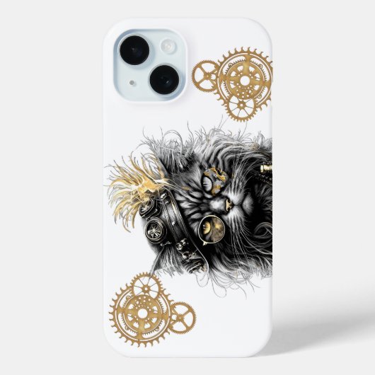 Spunky Paws De Funky Steampunk Kat Case-Mate iPhone Case (Achterkant)