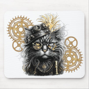 Spunky Paws De Funky Steampunk Kat  Muismat
