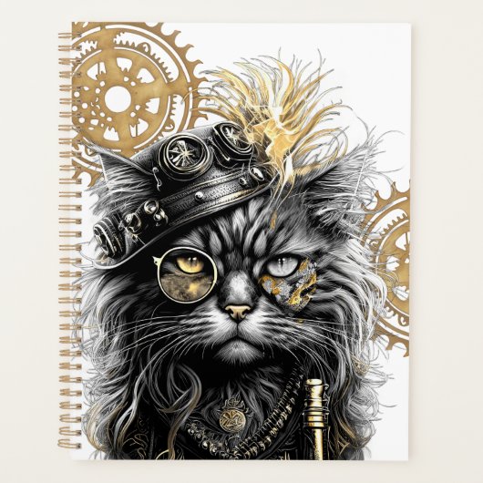 Spunky Paws De Funky Steampunk Kat Planner (Voorkant)