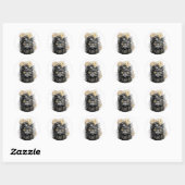 Spunky Paws De Funky Steampunk Kat Ronde Sticker (Vel)