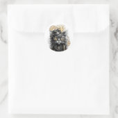 Spunky Paws De Funky Steampunk Kat Ronde Sticker (Tas)