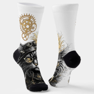 Spunky Paws De Funky Steampunk Kat  Sokken