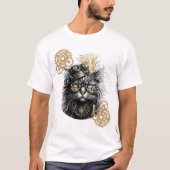Spunky Paws De Funky Steampunk Kat  T-shirt (Voorkant)