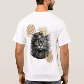Spunky Paws De Funky Steampunk Kat  T-shirt (Achterkant)
