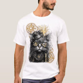 Spunky Paws De Funky Steampunk Kat T-shirt (Voorkant)