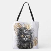 Spunky Paws De Funky Steampunk Kat Tote Bag (Achterkant)