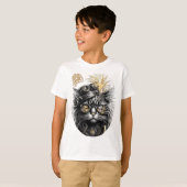 Spunky Paws The Funky Steampunk Cat  T-shirt (Voorkant volledig)