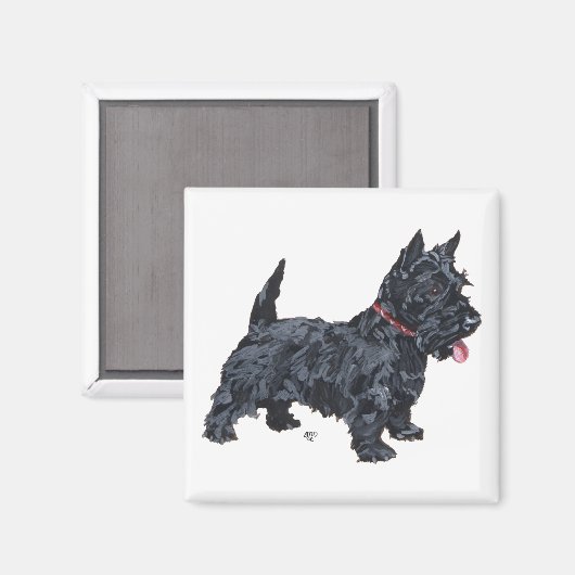 Spunky Scottie Dog Magneet (Voorkant / Achterkant)