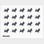 Spunky Scottie Dog Ronde Sticker (Vel)