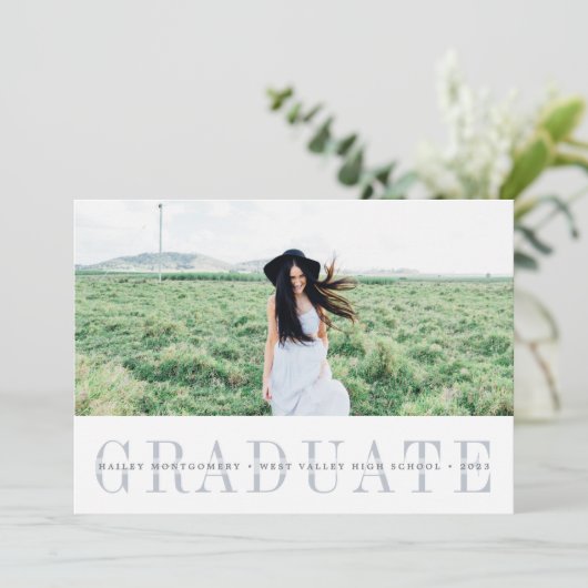 Spure Stripe | Foto Afstuderen Announcement Kaart (Staand voorkant)