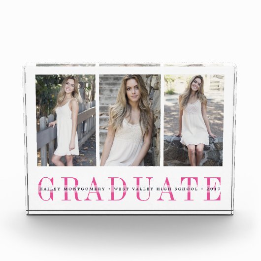 Spure Stripe Three-Photo Afstuderen Keepomwille Fotoblokken (Voorkant)