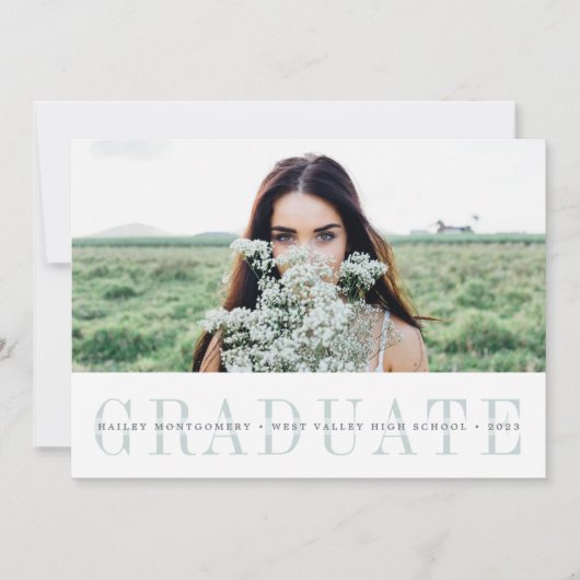 Spure Stripe | Twee foto-Afstuderen Aankondiging (Voorkant)