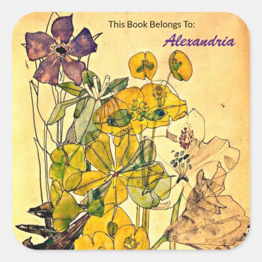 Spurge met Yham door Charles Mackintosh Vierkante Sticker (Voorkant)