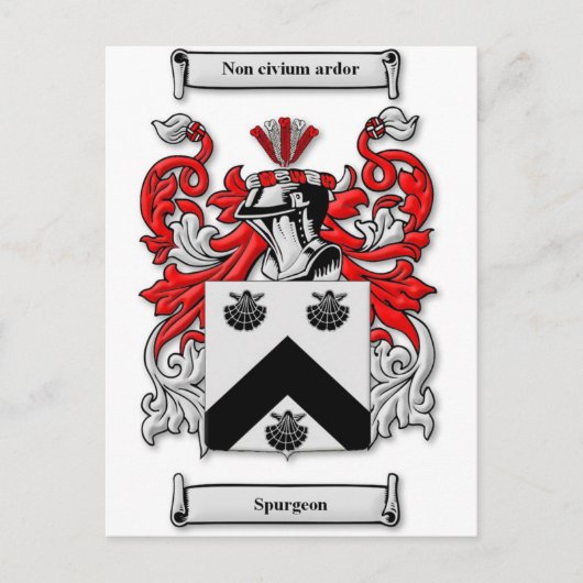 Spurgeon Coat of Arms Briefkaart (Voorkant)