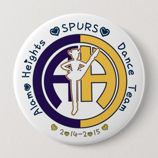 SPURS Alamo Heights HS Dance Team Spirit Button (Voorkant)