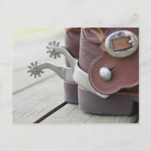 Spurs op cowboylaarzen briefkaart