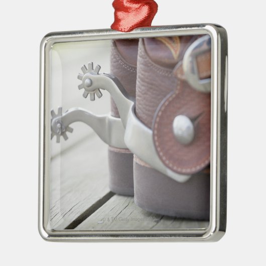 Spurs op cowboylaarzen metalen ornament (Links)