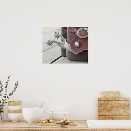 Spurs op cowboylaarzen poster (Keuken)