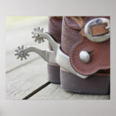 Spurs op cowboylaarzen poster (Voorkant)