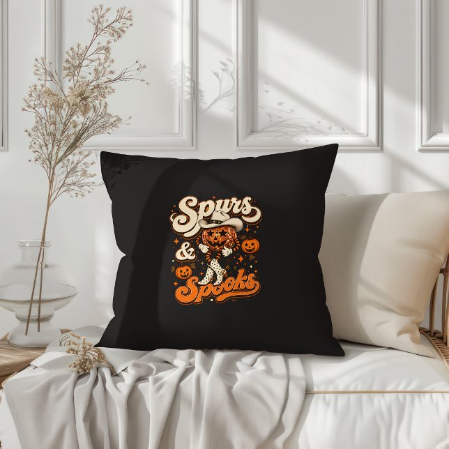 Spurs & Spooks Westers Halloween-ontwerp Kussen (Creator heeft geüpload)